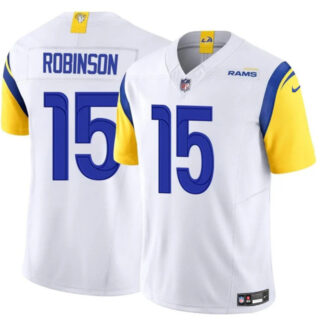 Men's Los Angeles Rams #15 Demarcus Robinson White 2024 F.U.S.E. Vapor Untouchable Stitched Football Jersey