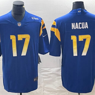 Men's Los Angeles Rams #17 Puka Nacua Blue Vapor Untouchable Limited Stitched Jersey