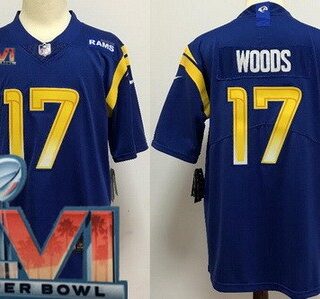 Men's Los Angeles Rams #17 Robert Woods Limited Blue 2022 Super Bowl LVI Bound Vapor Jersey