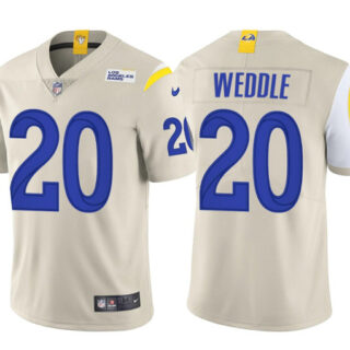 Men's Los Angeles Rams #20 Eric Weddle Bone Vapor Untouchable Limited Stitched Football Jersey