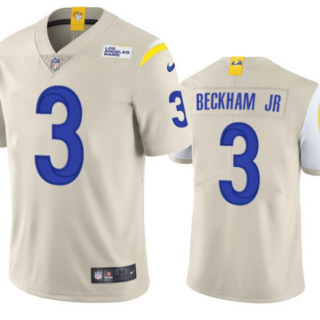 Men's Los Angeles Rams #3 Odell Beckham Jr. 2021 Bone Vapor Untouchable Limited Stitched Football Jersey