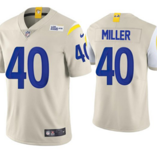 Men's Los Angeles Rams #40 Von Miller 2021 Bone Vapor Untouchable Limited Stitched Football Jersey