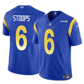 Men's Los Angeles Rams #6 Drake Stoops Blue 2024 Draft F.U.S.E Vapor Untouchable Stitched Football Jersey