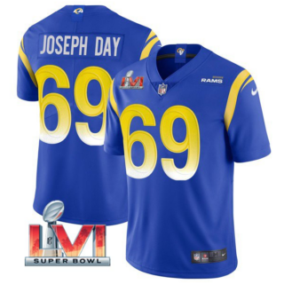 Men's Los Angeles Rams #69 Sebastian Joseph-Day 2022 Royal Super Bowl LVI Vapor Limited Stitched Jersey