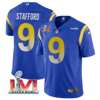 Men's Los Angeles Rams #9 Matthew Stafford 2022 Royal Super Bowl LVI Vapor Limited Stitched Jersey