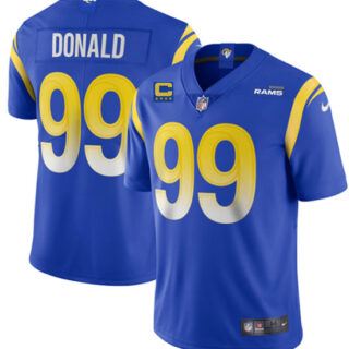 Men's Los Angeles Rams #99 Aaron Donald 2022 Royal With 4-Star C Patch Vapor Untouchable Limited Stitched Jersey