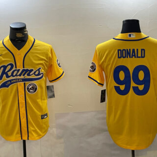 Men's Los Angeles Rams #99 Aaron Donald yellow Cool Base Stitched Baseball Jerseys