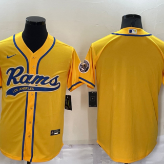 Men's Los Angeles Rams Blank Yellow Stitched Jersey