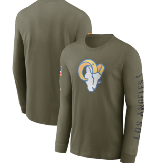 Men's Los Angeles Rams Olive 2022 Salute To Service Long Sleeve T-Shirt