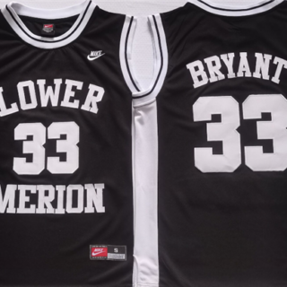 Men's Lower Merion #33 Kobe Bryant Black Stitched Jersey