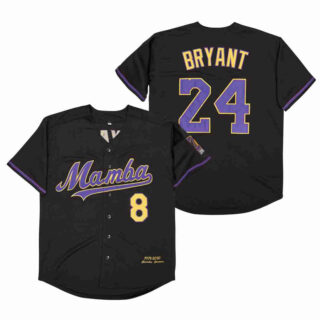 Men's Mamba #8 Back #24 Kobe Bryant Cool Base Stitched Jerseys 9