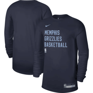 Men's Memphis Grizzlies Navy 2023 24 Legend On-Court Practice Long Sleeve T-Shirt