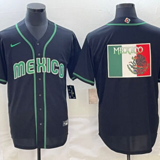 Men's Mexico Baseball 2023 Black World Baseball Big Logo Classic Stitched Jersey