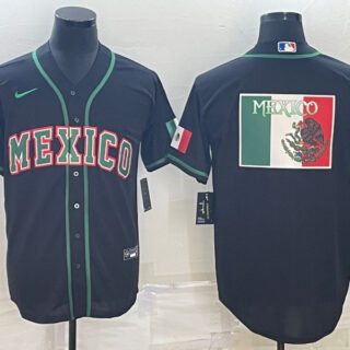Men's Mexico Baseball 2023 Black World Baseball Big Logo Classic Stitched Jersey