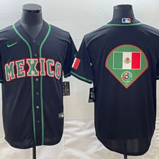 Men's Mexico Baseball 2023 Black World Baseball Big Logo Classic Stitched Jersey