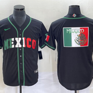 Men's Mexico Baseball 2023 Black World Baseball Classic Team Big Logo Stitched Jersey