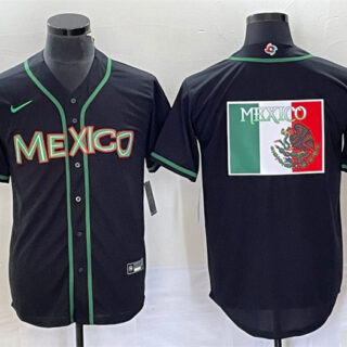 Men's Mexico Baseball 2023 Black World Baseball Classic Team Big Logo Stitched Jersey