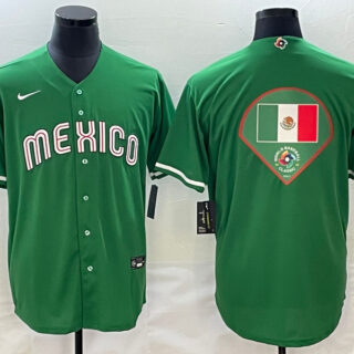 Men's Mexico Baseball 2023 Green World Baseball Big Logo Classic Stitched Jersey
