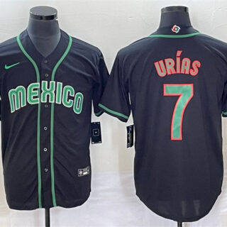 Men's Mexico Baseball #7 Julio Urías 2023 Black World Baseball Classic Stitched Jersey