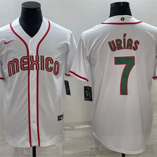 Men's Mexico Baseball #7 Julio Urías 2023 White World Baseball Classic Stitched Jersey