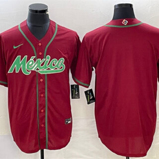Men's Mexico Baseball Blank Red 2023 World Baseball Classic Stitched Jersey