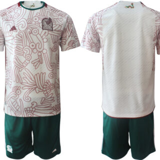 Men's Mexico Blank White Away Soccer Jersey
