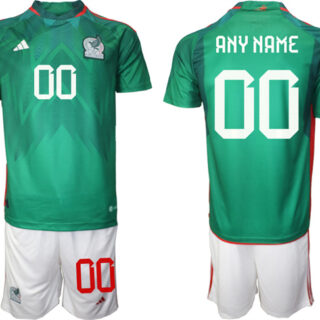 Men's Mexico Custom Green Home Soccer Jersey Suit