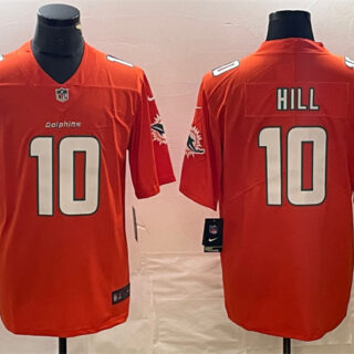 Men's Miami Dolphins #10 Tyreek Hill Orange Vapor Untouchable Limited Stitched Football Jersey