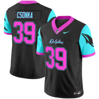 Men's Miami Dolphins #39 Larry Csonka Black F.U.S.E. Miami Vice Vapor Limited Stitched Football Jersey