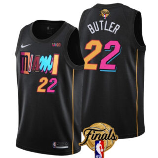 Men's Miami Heat #22 Jimmy Butler Black 2023 Finals City Edition Stitched Basketball Jersey