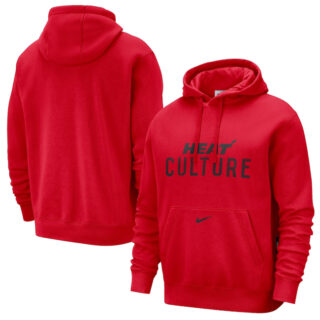 Men's Miami Heat Red 2024 25 City Edition Essential Club Pullover Hoodie