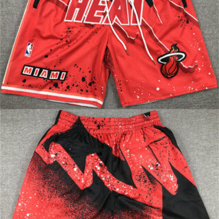 Men's Miami Heat Red Black Shorts (Run Small)