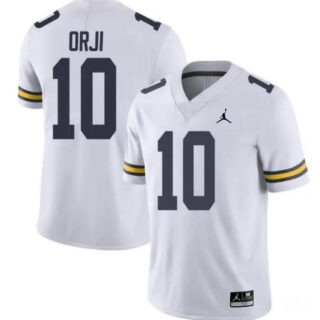 Men's Michigan Wolverines #10 Alex Orji White Stitched Jersey