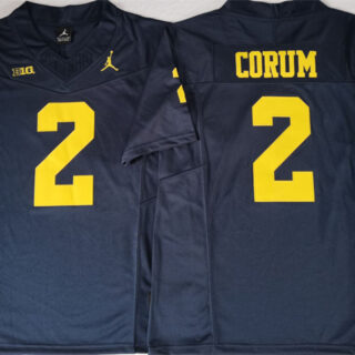 Men's Michigan Wolverines #2 Blake Corum 2023 F.U.S.E. Navy Stitched Jersey