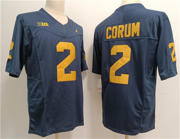 Men's Michigan Wolverines #2 Blake Corum 2023 F.U.S.E. Navy Stitched Jerseys