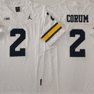 Men's Michigan Wolverines #2 Blake Corum 2023 F.U.S.E. White Stitched Jersey