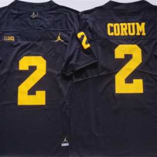 Men's Michigan Wolverines #2 CORUM Blue Stitched Jersey
