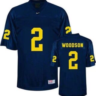 Men's Michigan Wolverines #2 Charles Woodson Navy Stitched Jersey