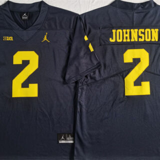 Men's Michigan Wolverines #2 Will Johnson Navy Stitched Jersey