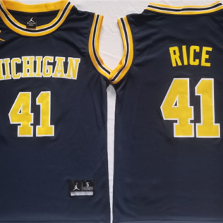 Men's Michigan Wolverines #41 Glen Rice Navy Stitched Jersey