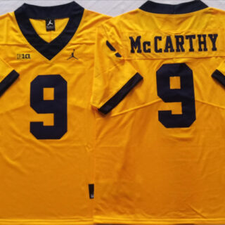 Men's Michigan Wolverines #9 McCARTHY Yellow Stitched Jersey