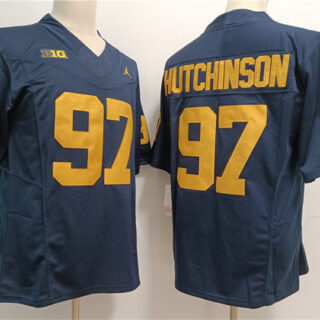 Youth Michigan Wolverines #97 Aidan Hutchinson 2023 F.U.S.E. Navy Stitched Jersey