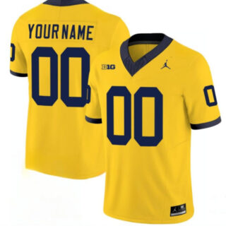 Men's Michigan Wolverines ACTIVE PLAYER Custom Yellow 2024 F.U.S.E. Stitched Jersey