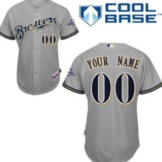 Men's Milwaukee Brewers Customized Gray Jersey