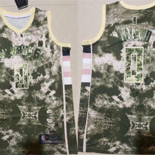 Men's Milwaukee Bucks #0 Damian Lillard Green White Stitched Basketball Jersey