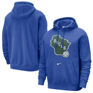 Men's Milwaukee Bucks Royal 2024 25 City Edition Essential Club Pullover Hoodie