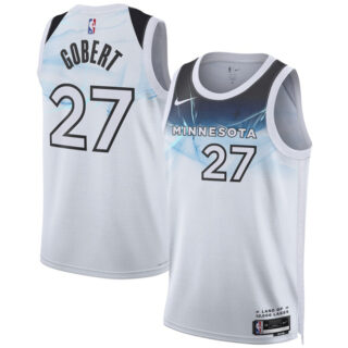 Men's Minnesota Timberwolves #27 Rudy Gobert White 2024 25 City Edition Stitched Jersey