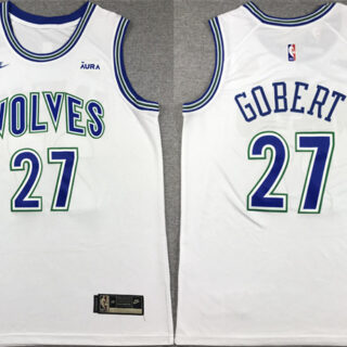 Men's Minnesota Timberwolves #27 Rudy Gobert White City Edition Stitched Jersey