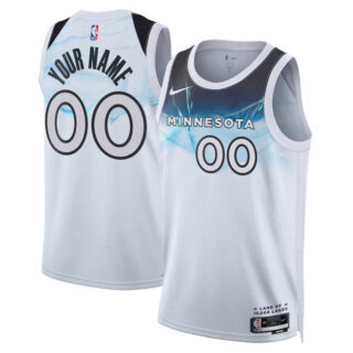 Men's Minnesota Timberwolves Active Player Custom White 2024 25 City Edition Stitched Jersey