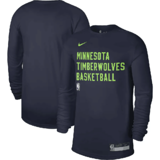 Men's Minnesota Timberwolves Navy 2023 24 Legend On-Court Practice Long Sleeve T-Shirt